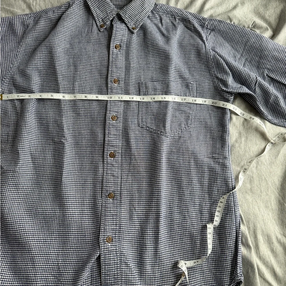 Vintage J.Crew Men’s Flannel Button Up Medium 100% Cotton Herringbone Navy